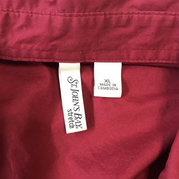 St. John's Bay Stretch Button Down Collared Shirt - Picture 3 of 4